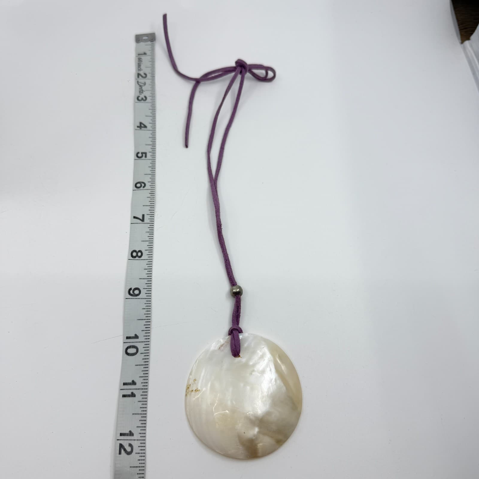 Natural Mother of Pearl Disc Pendant Necklace Boho Statement Layering Accessory - Thumbnail 8