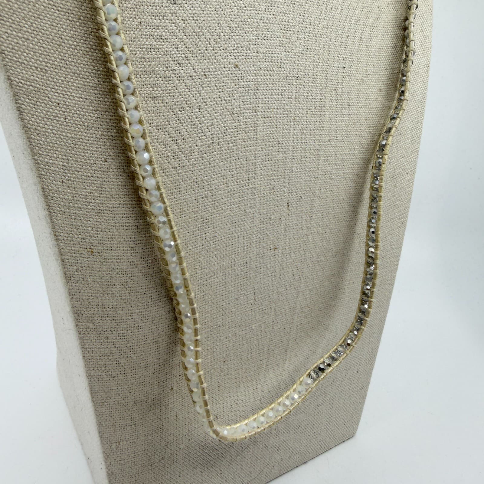 Boho Crystal Wrap Necklace Beaded Long Choker Stacking Layering Gift Accessory - Thumbnail 3
