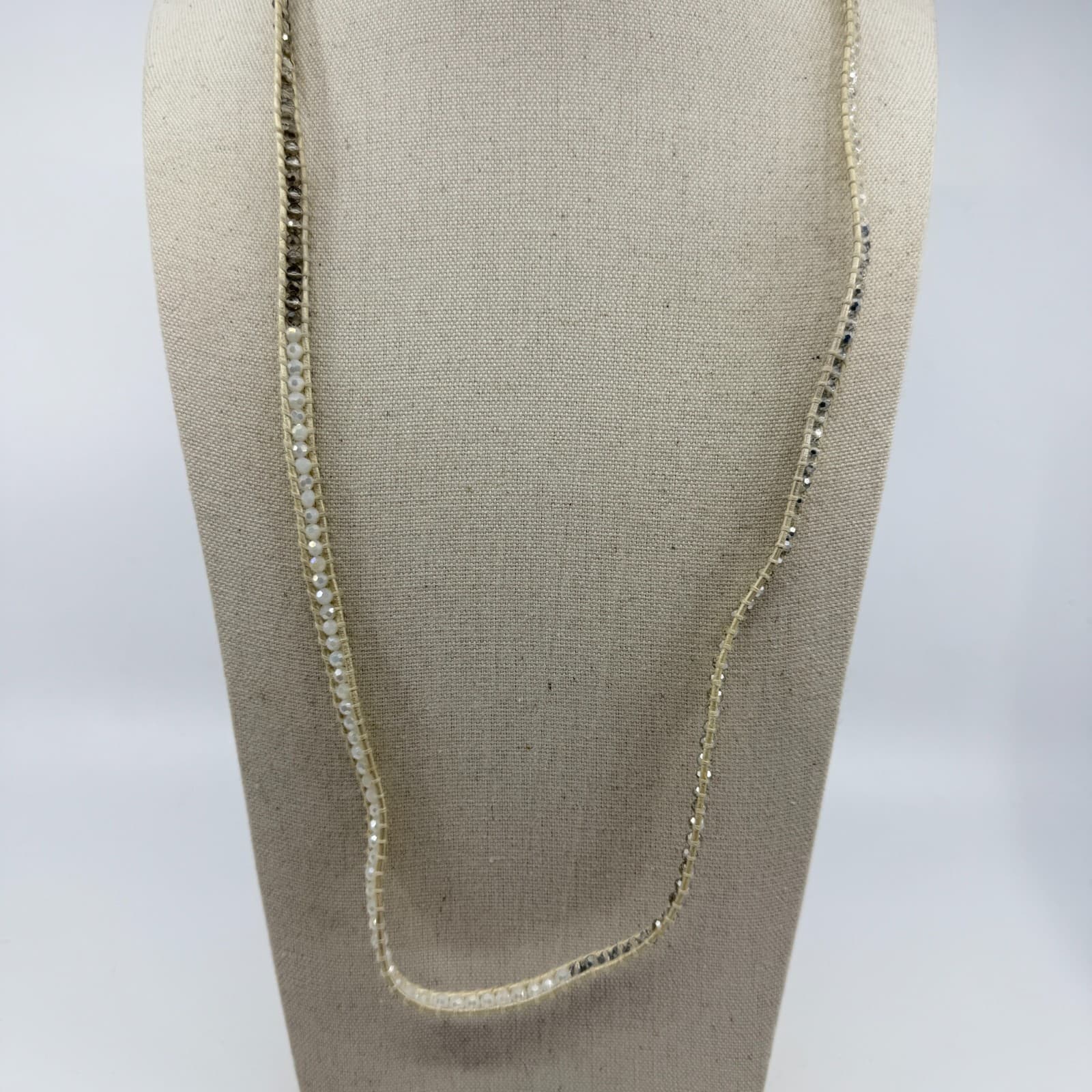 Boho Crystal Wrap Necklace Beaded Long Choker Stacking Layering Gift Accessory - Thumbnail 2