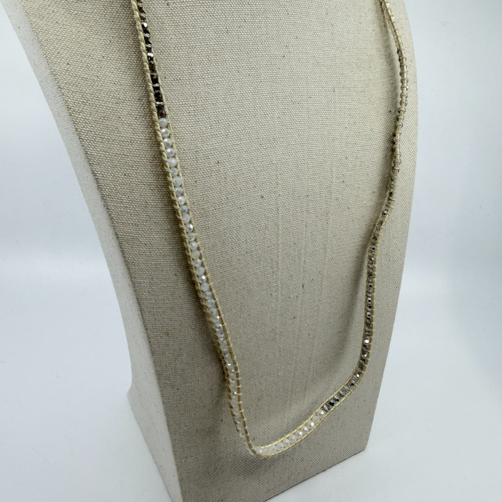 Boho Crystal Wrap Necklace Beaded Long Choker Stacking Layering Gift Accessory - Thumbnail 4