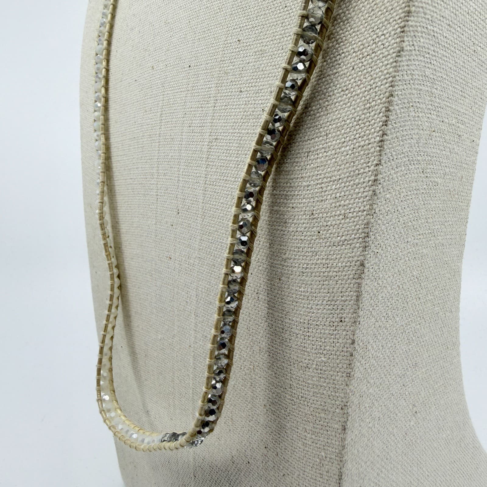 Boho Crystal Wrap Necklace Beaded Long Choker Stacking Layering Gift Accessory - Thumbnail 6