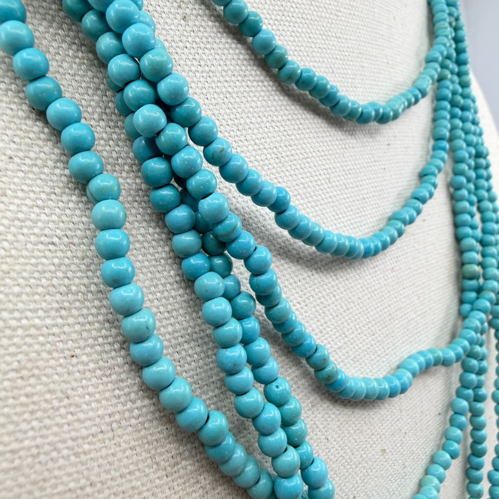 Southwestern Style Turquoise Bead Multi-Strand Cross Pendant Necklace Statement - Thumbnail 10