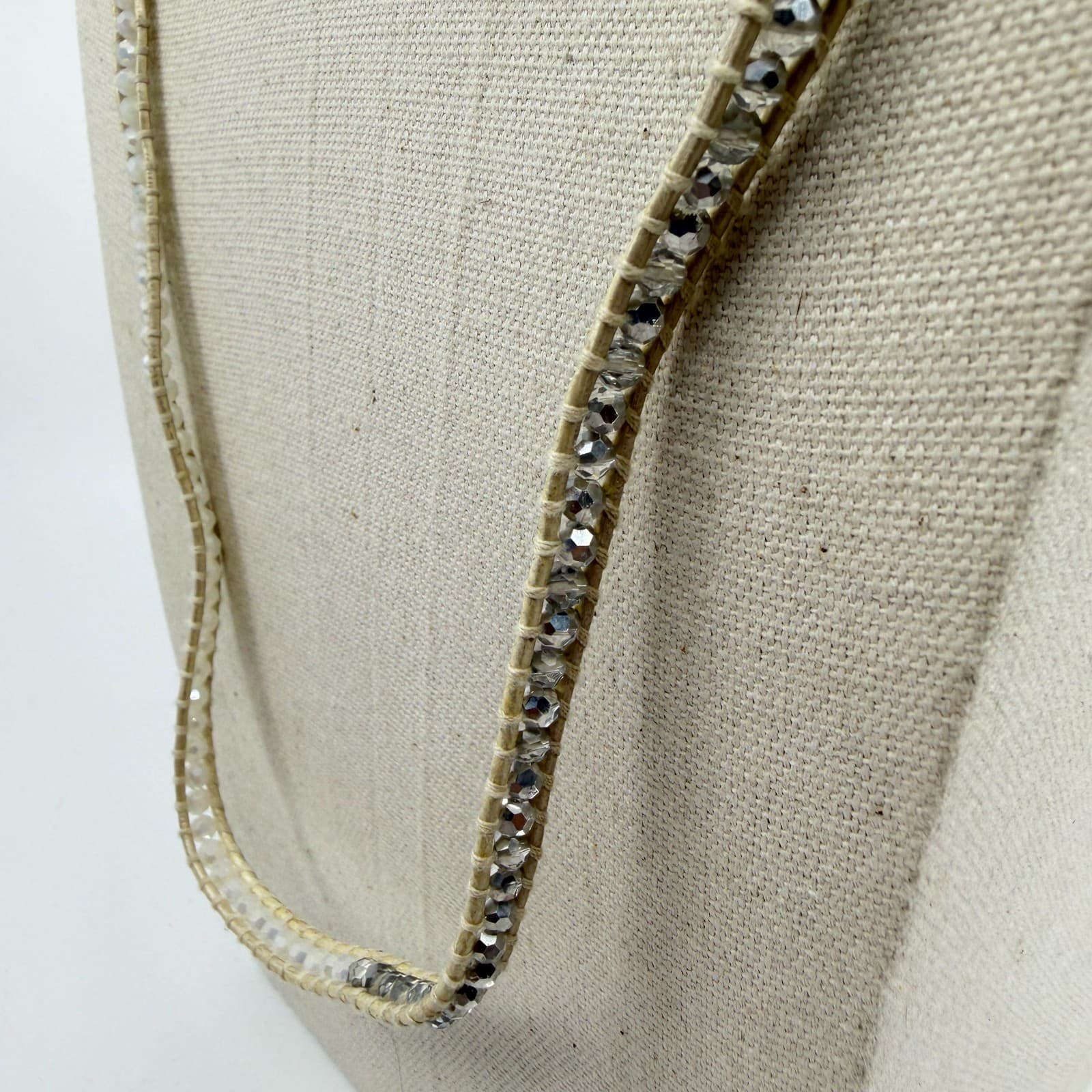 Boho Crystal Wrap Necklace Beaded Long Choker Stacking Layering Gift Accessory - Thumbnail 5