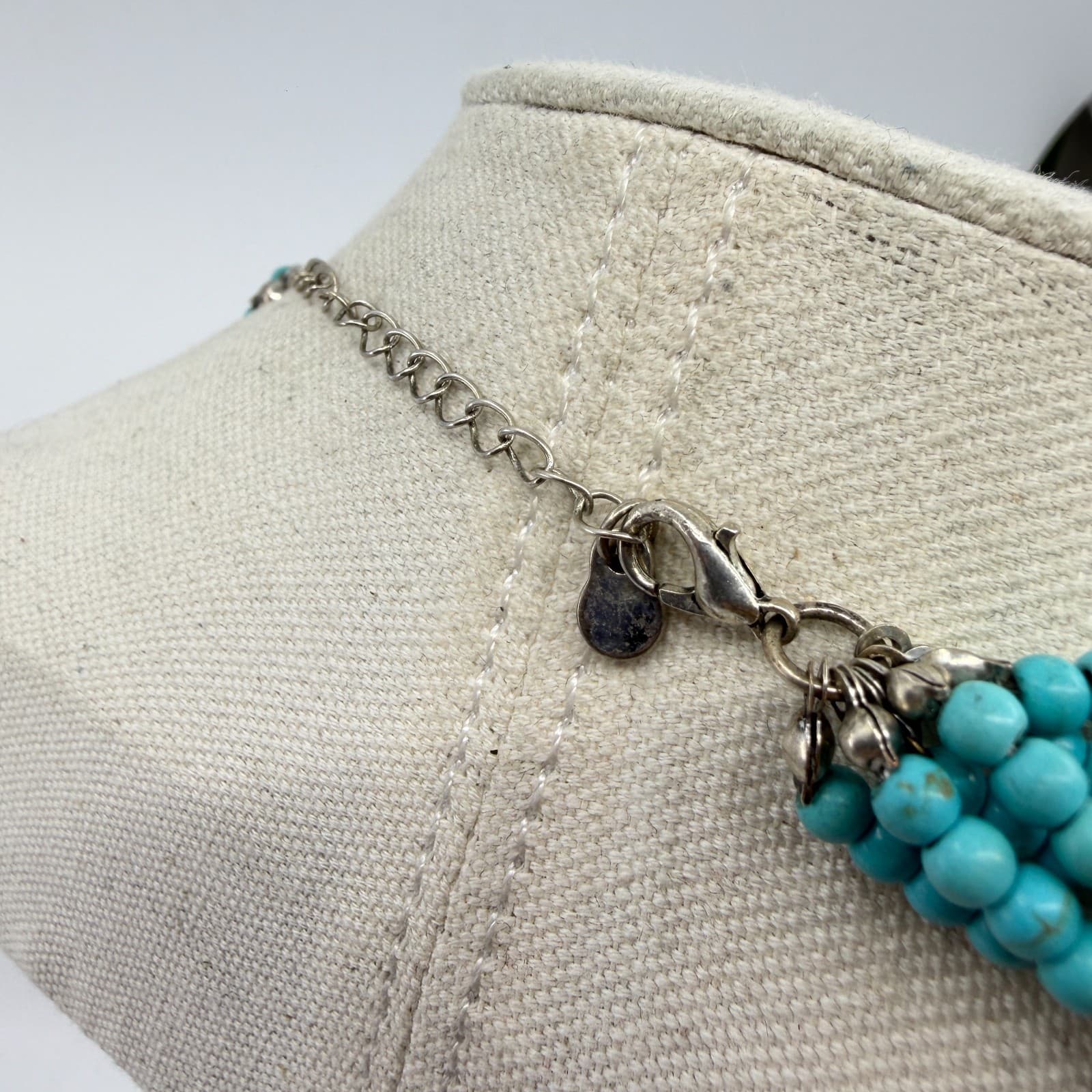 Southwestern Style Turquoise Bead Multi-Strand Cross Pendant Necklace Statement - Thumbnail 12
