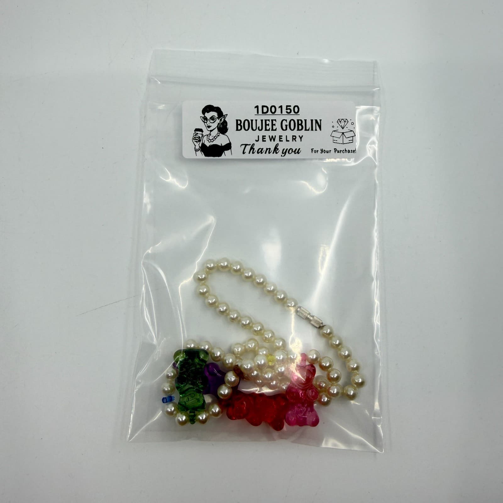 Y2K Gummy Bear Pearl Necklace Colorful Statement Aesthetic Layering Fun Jewelry - Thumbnail 10
