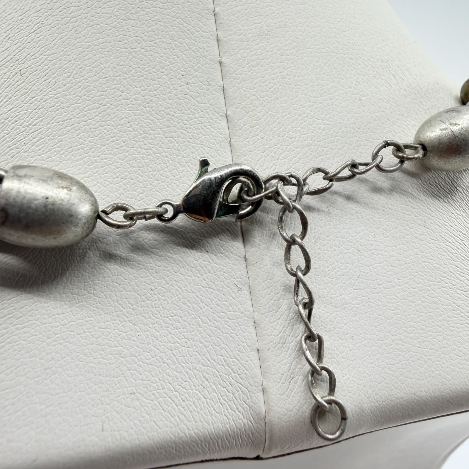 Multi Strand Mixed Metal Bead Necklace Bronze & Silver Tone Layered Boho Jewelry - Thumbnail 8