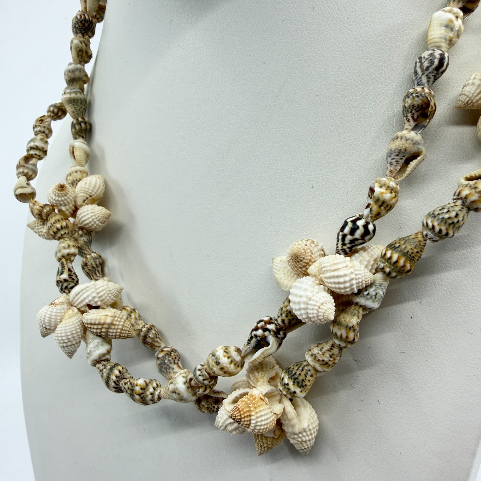 Boho Beach Shell Necklace Layered Natural Sea Shells Festival Coastal Jewelry - Thumbnail 3