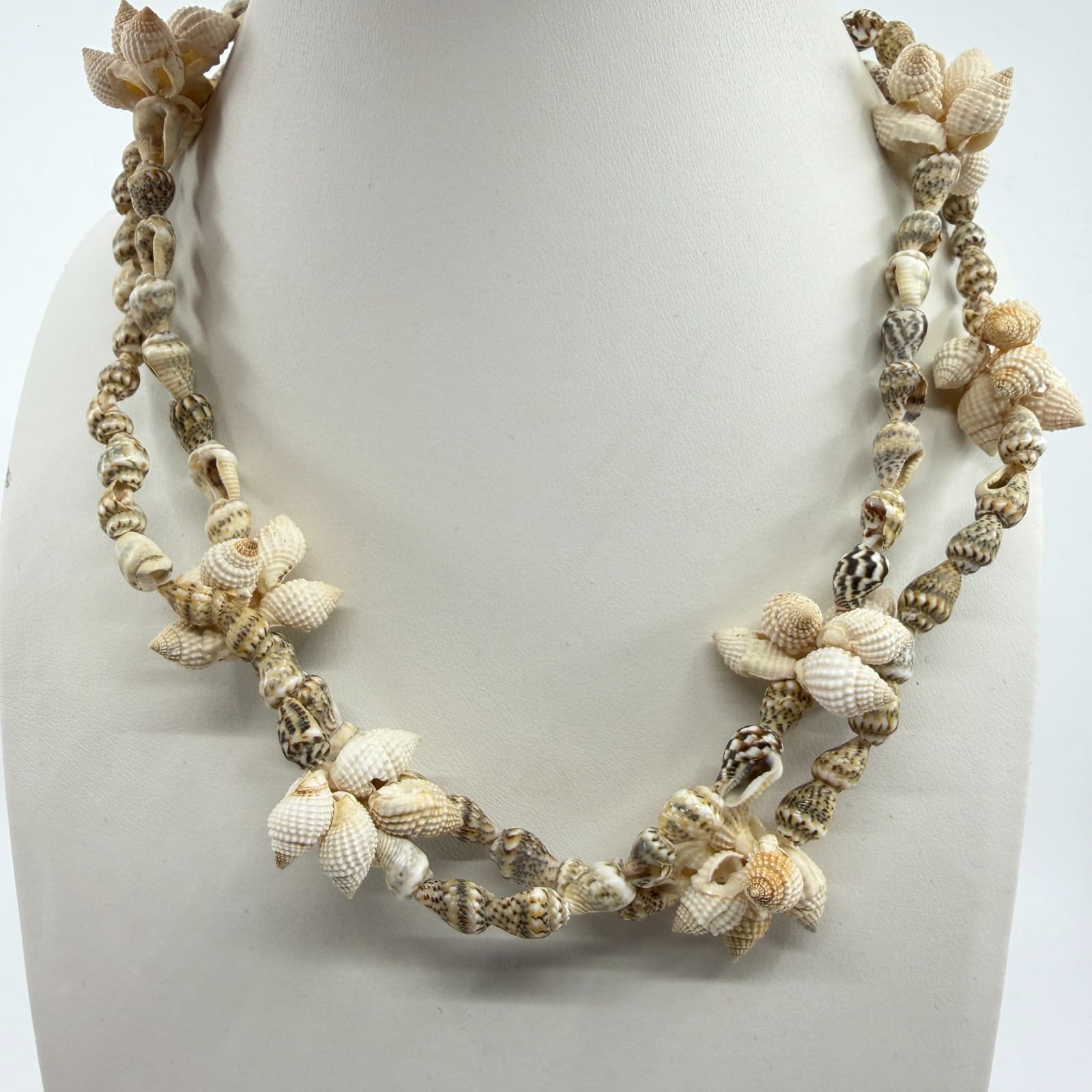 Boho Beach Shell Necklace Layered Natural Sea Shells Festival Coastal Jewelry - Thumbnail 7