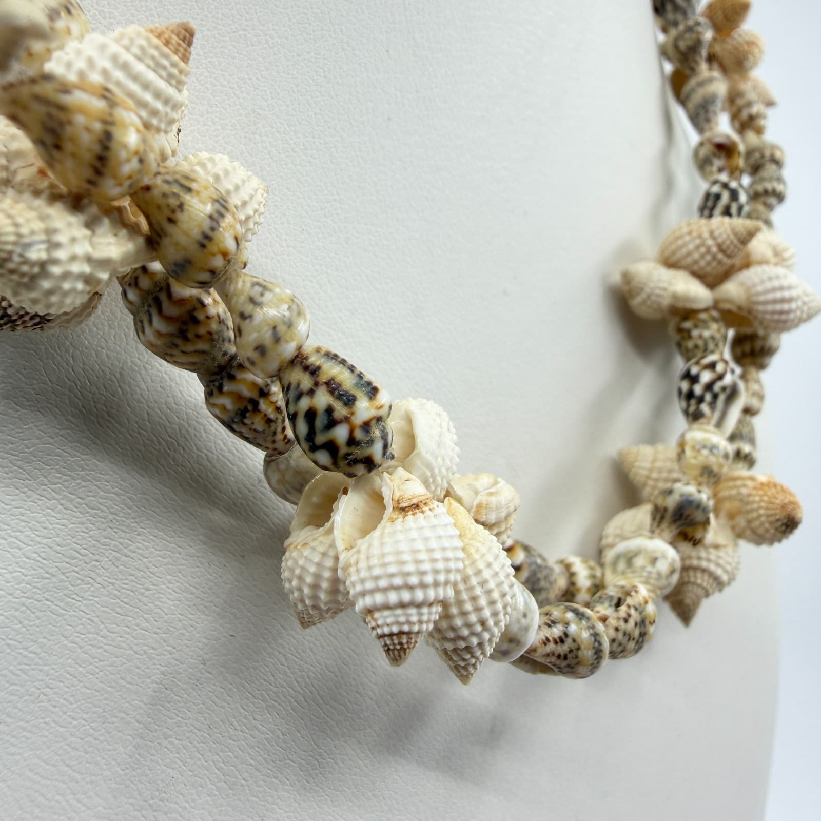 Boho Beach Shell Necklace Layered Natural Sea Shells Festival Coastal Jewelry - Thumbnail 2