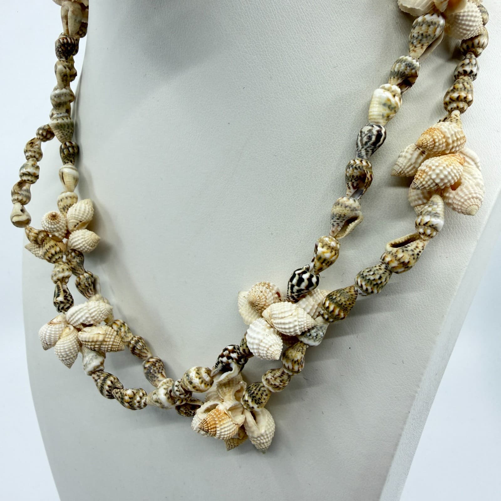 Boho Beach Shell Necklace Layered Natural Sea Shells Festival Coastal Jewelry - Thumbnail 4