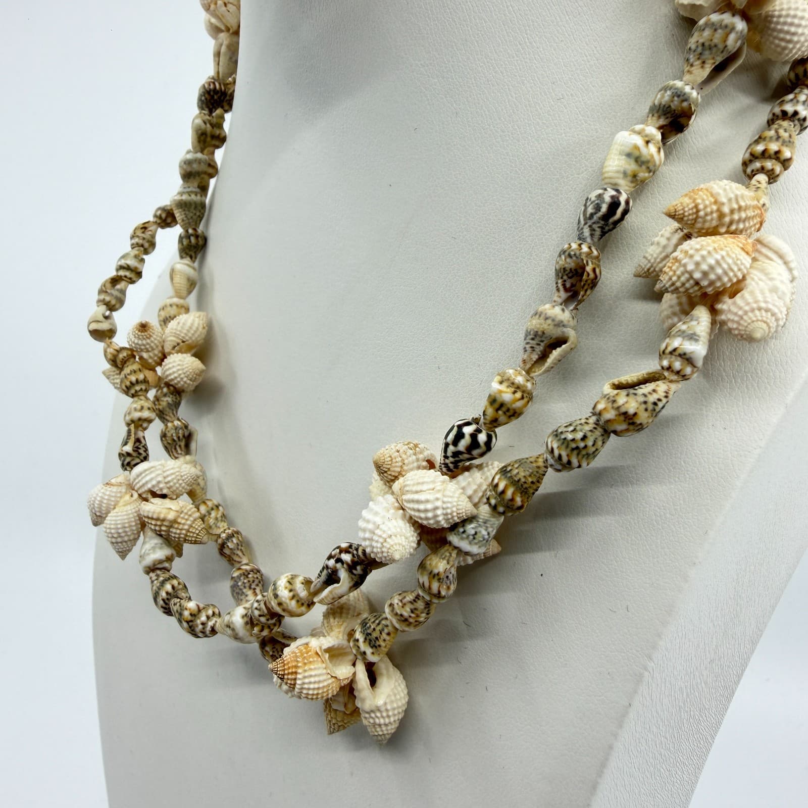 Boho Beach Shell Necklace Layered Natural Sea Shells Festival Coastal Jewelry - Thumbnail 6