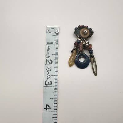 Vintage 90s Beaded Statement Dangle Earrings Boho Women's Classic Jewelry - Thumbnail 8