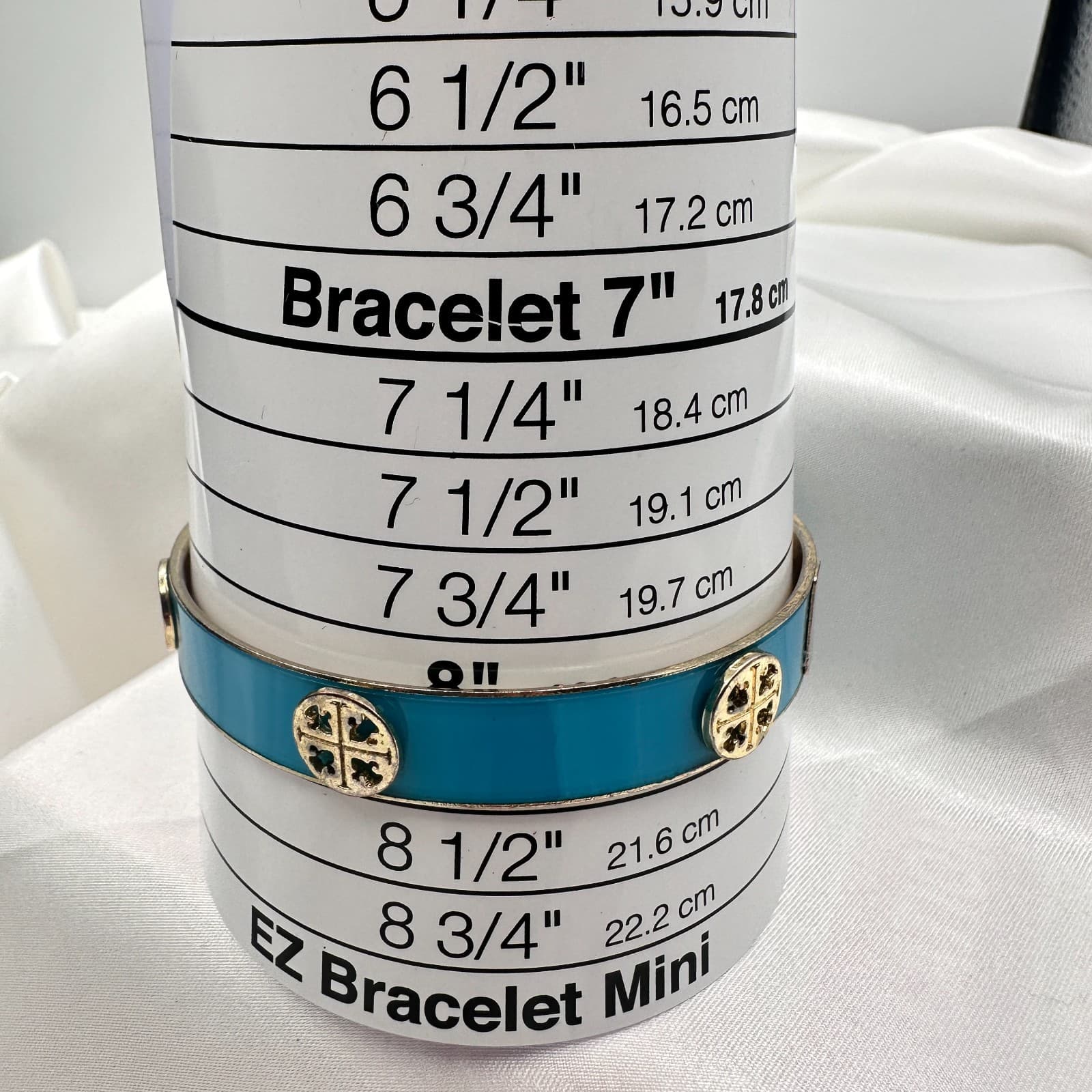 Vintage 90 Gold Tone Blue Enamel Bracelet Statement Women's Classic Jewelry - Thumbnail 8