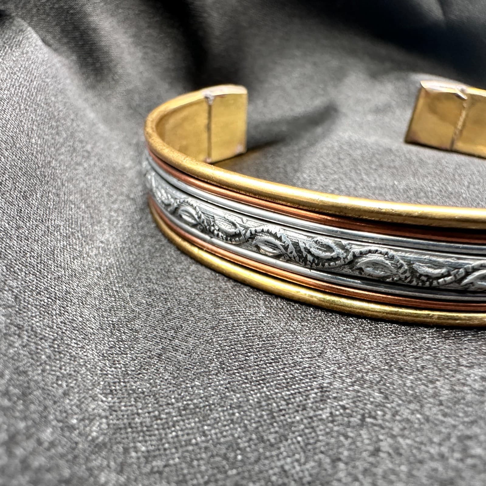 Vintage 90 Engraved Boho Cuff Bracelet Statement Women's Classic Fashion Jewelry - Thumbnail 5