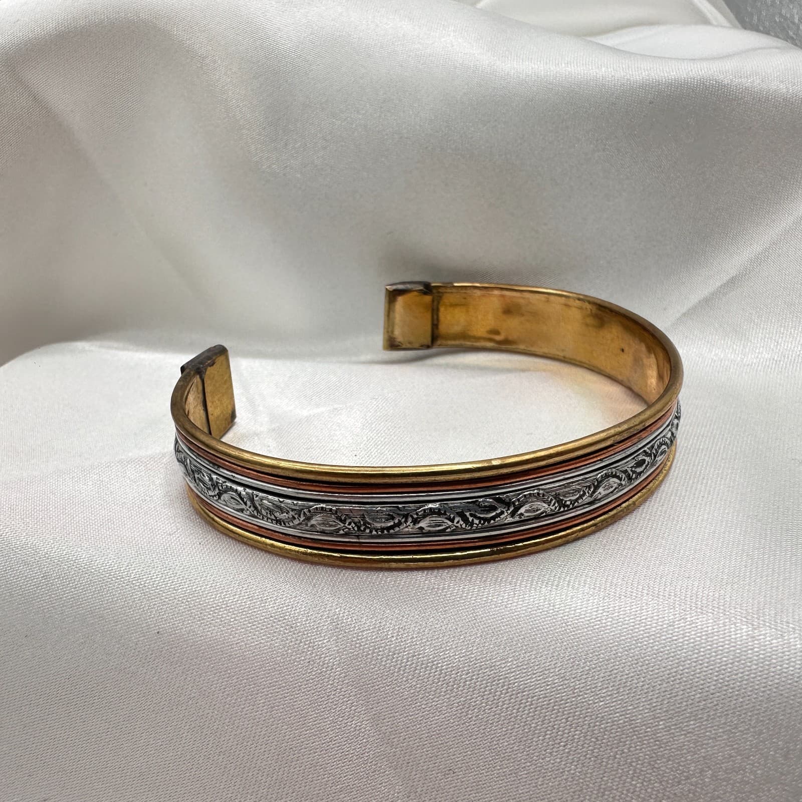 Vintage 90 Engraved Boho Cuff Bracelet Statement Women's Classic Fashion Jewelry - Thumbnail 3