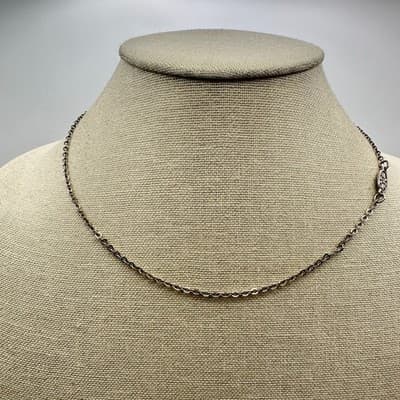 Vintage Y2K Silver Tone Floral Charm Link Chain Choker Necklace Women's Jewelry - Thumbnail 6