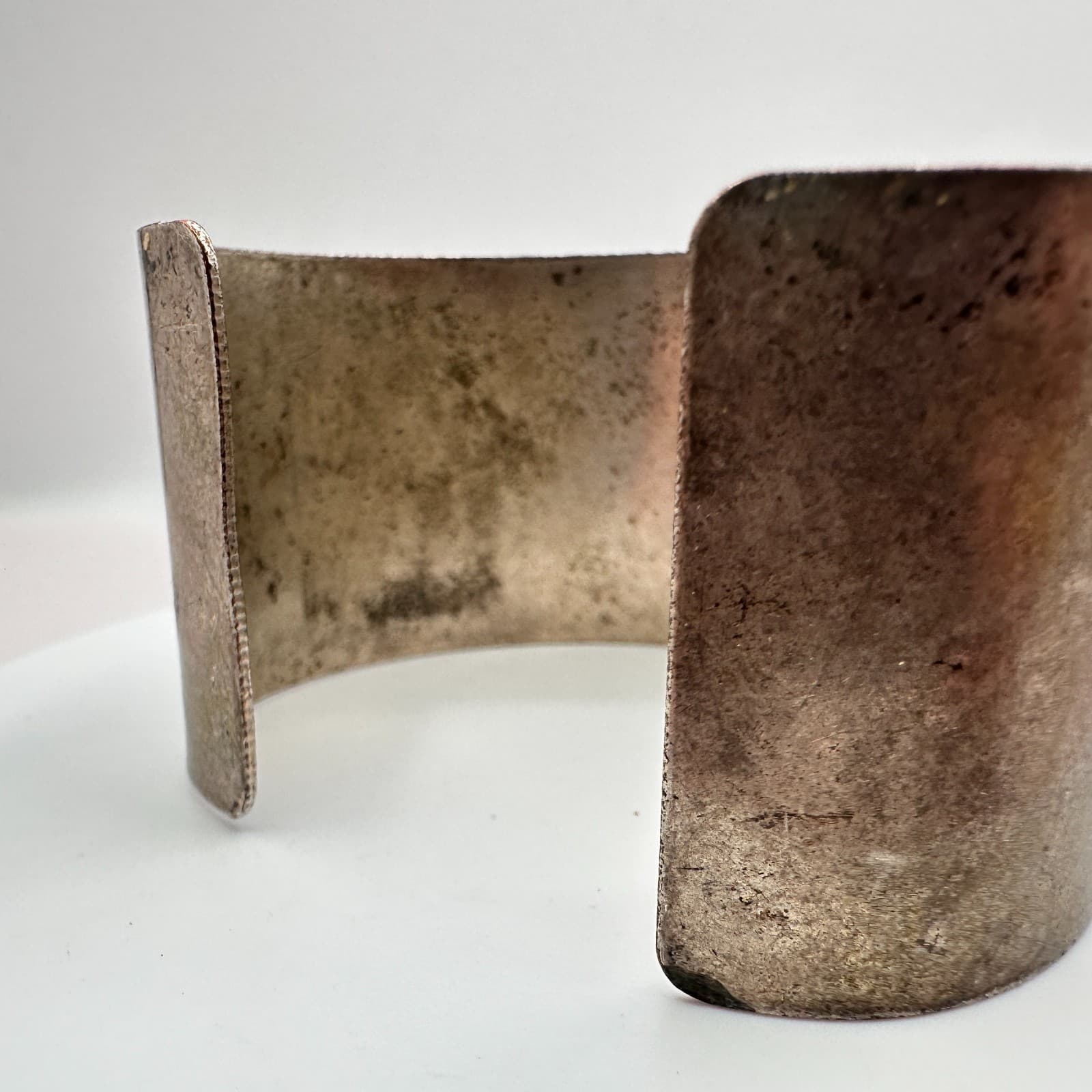 Vintage Y2K Rhinestone Bronze Tone Wide Cuff Bracelet Boho Statement Jewelry - Thumbnail 6
