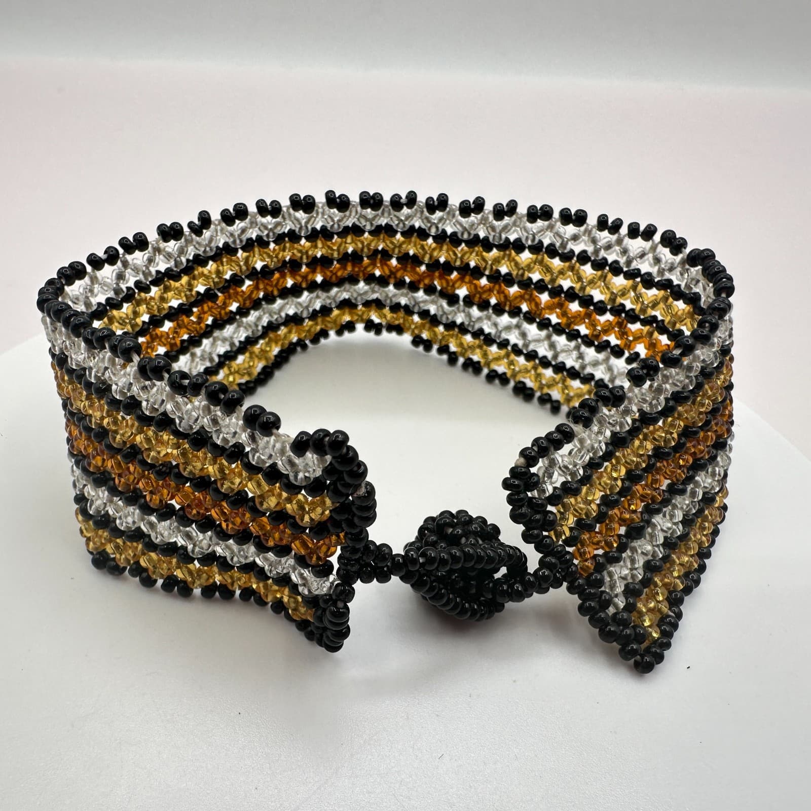 Vintage Y2K Seed Beaded Wide Cuff Bracelet Boho Retro Statement Women's Jewelry - Thumbnail 6