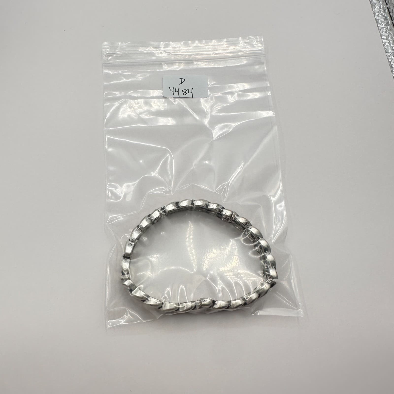 Vintage Y2K Silver Tone Braided Wide Cuff Stretch Bracelet Statement Jewelry 90s - Thumbnail 6