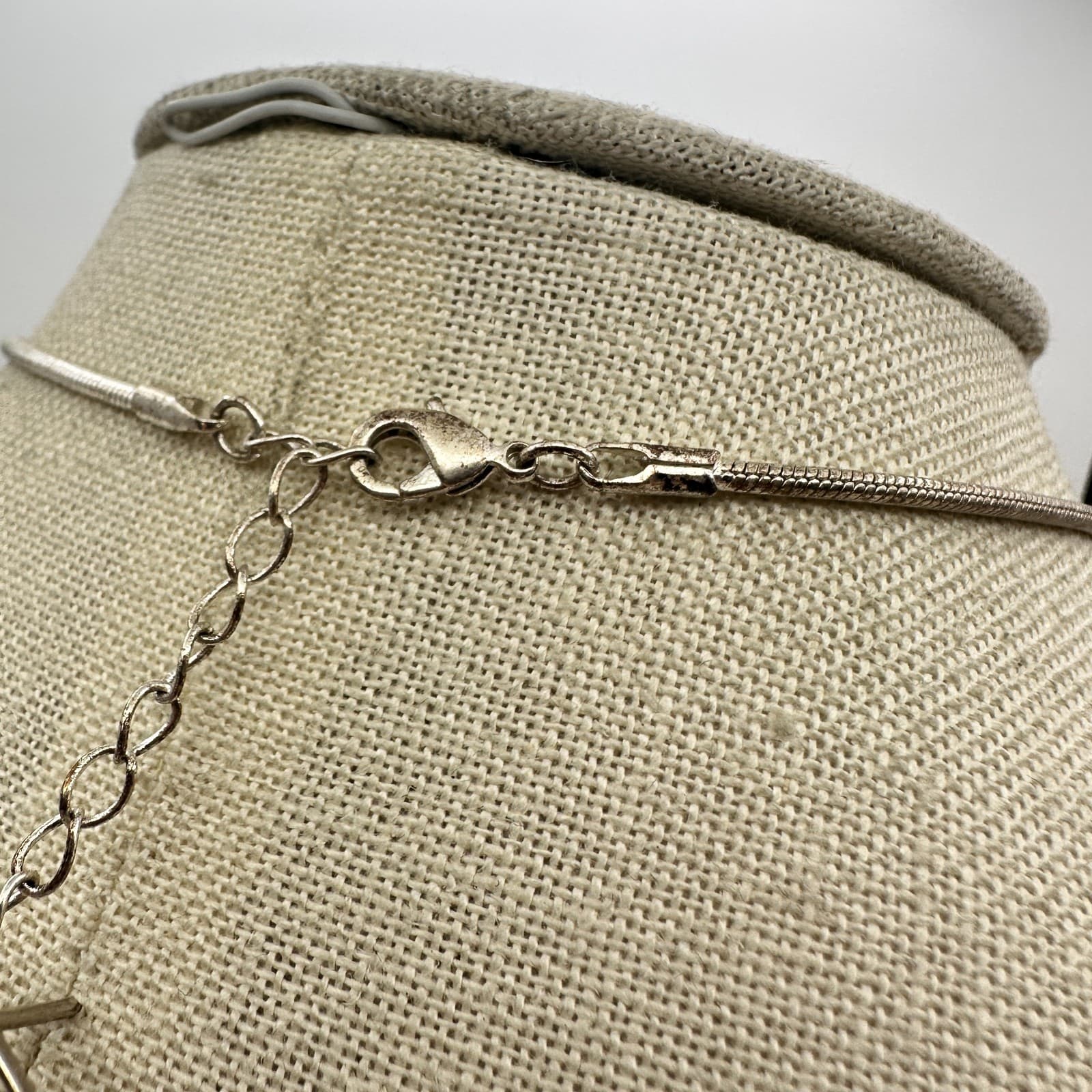 Vintage 90s Silver Tone Inspirational Ring Snake Chain Necklace Women's Jewelry - Thumbnail 8