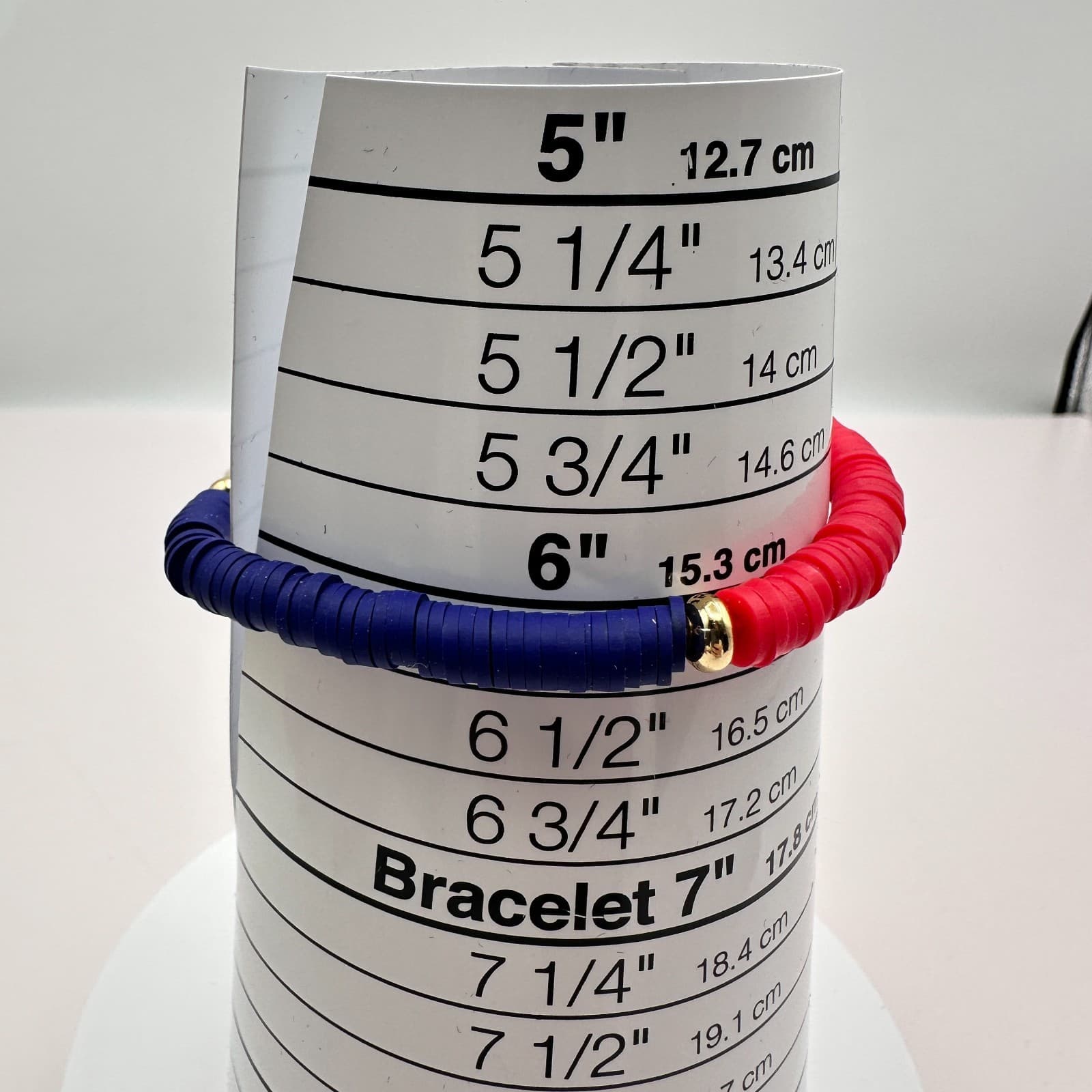 Vintage 90s American Flag Heishi Beaded Stretch Bracelet Classic Fashion Jewelry - Thumbnail 8