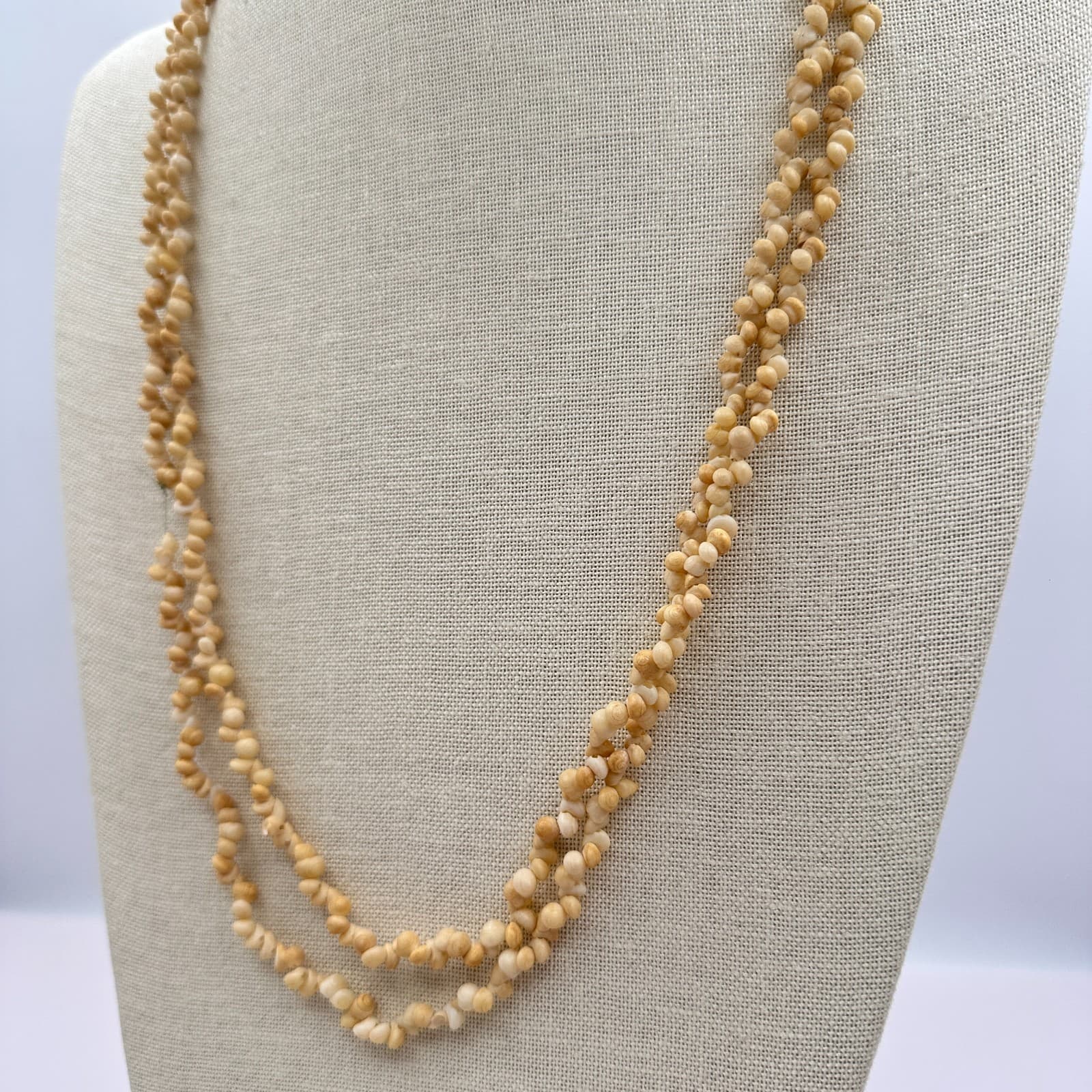 Vintage 70s 80s Puka Shell Necklace Double Strand Women's Classic Jewelry Boho - Thumbnail 6