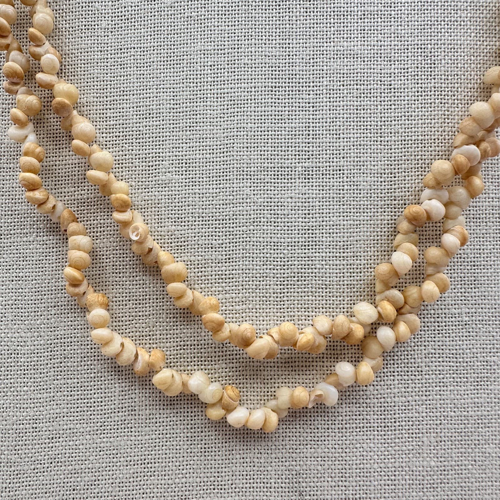 Vintage 70s 80s Puka Shell Necklace Double Strand Women's Classic Jewelry Boho - Thumbnail 2