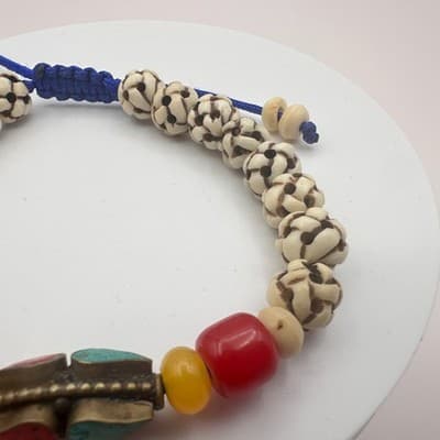 Vintage 90s Tibetan Beaded Bracelet Statement Women's Classic Fashion Jewelry - Thumbnail 5