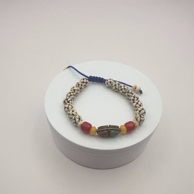 Vintage 90s Tibetan Beaded Bracelet Statement Women's Classic Fashion Jewelry - Thumbnail 6
