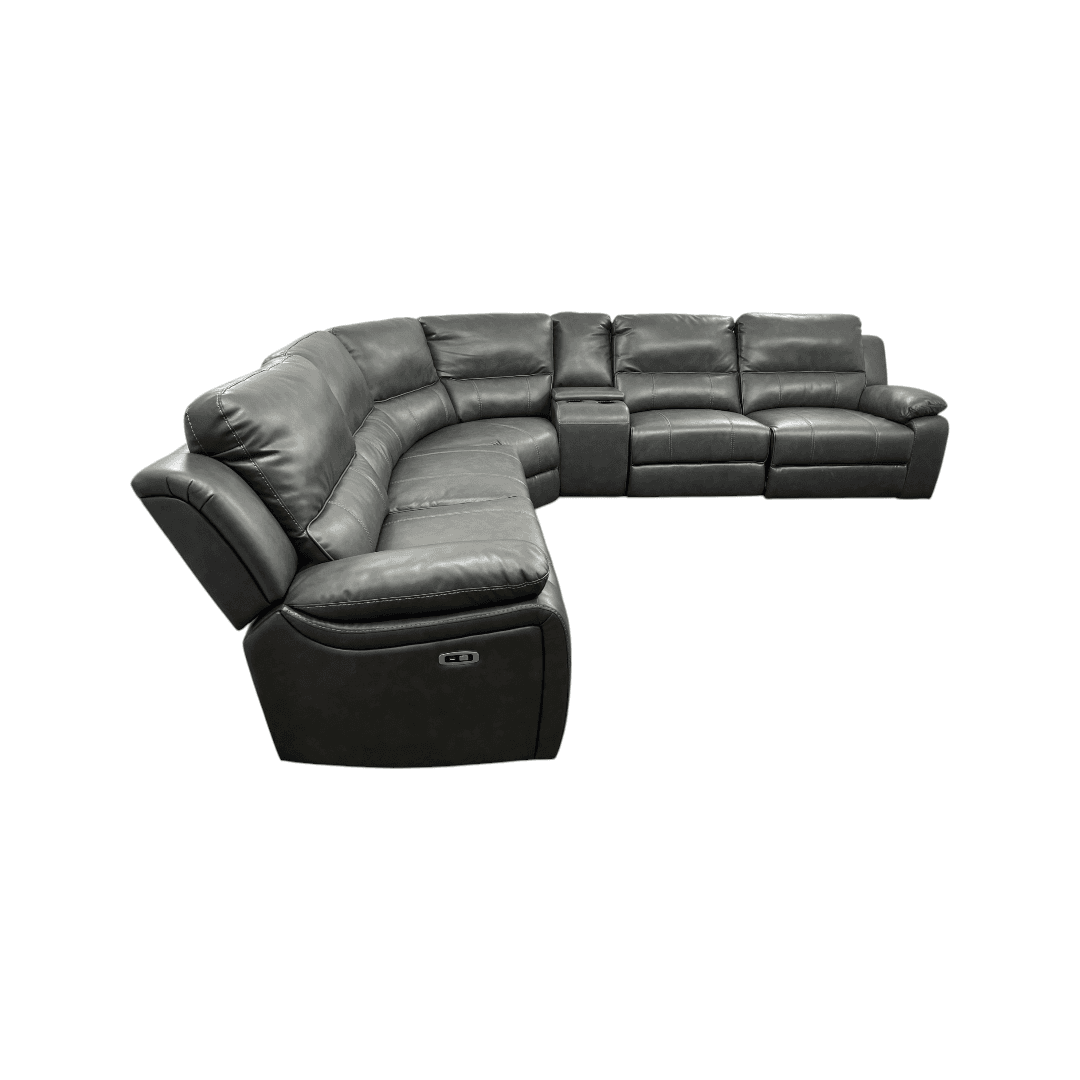Latitude Run Jeanna Modern & Contemporary 6-Piece Modular Power Reclining Sectional Sofa with Integrated Console and USB Charging Port - Thumbnail 4