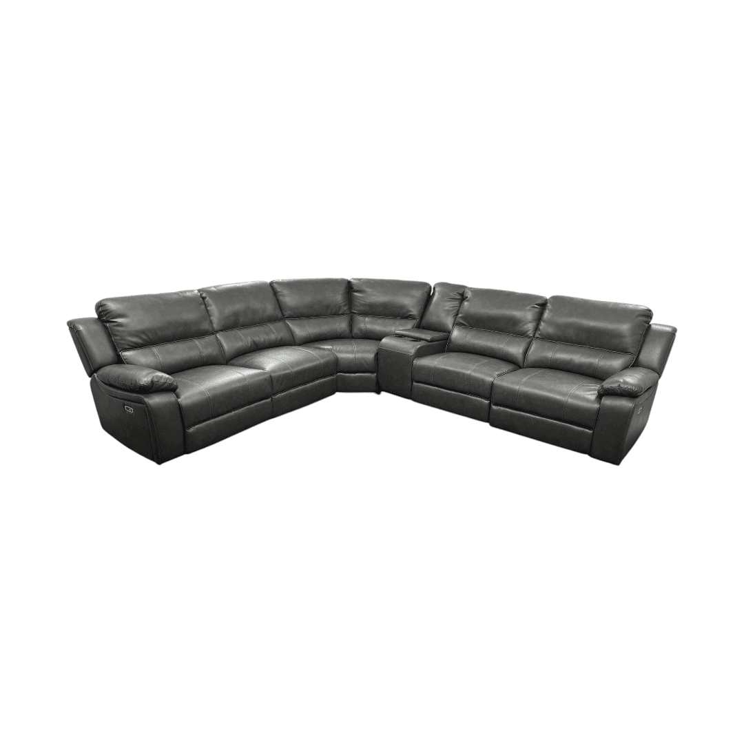 Latitude Run Jeanna Modern & Contemporary 6-Piece Modular Power Reclining Sectional Sofa with Integrated Console and USB Charging Port - Thumbnail 3