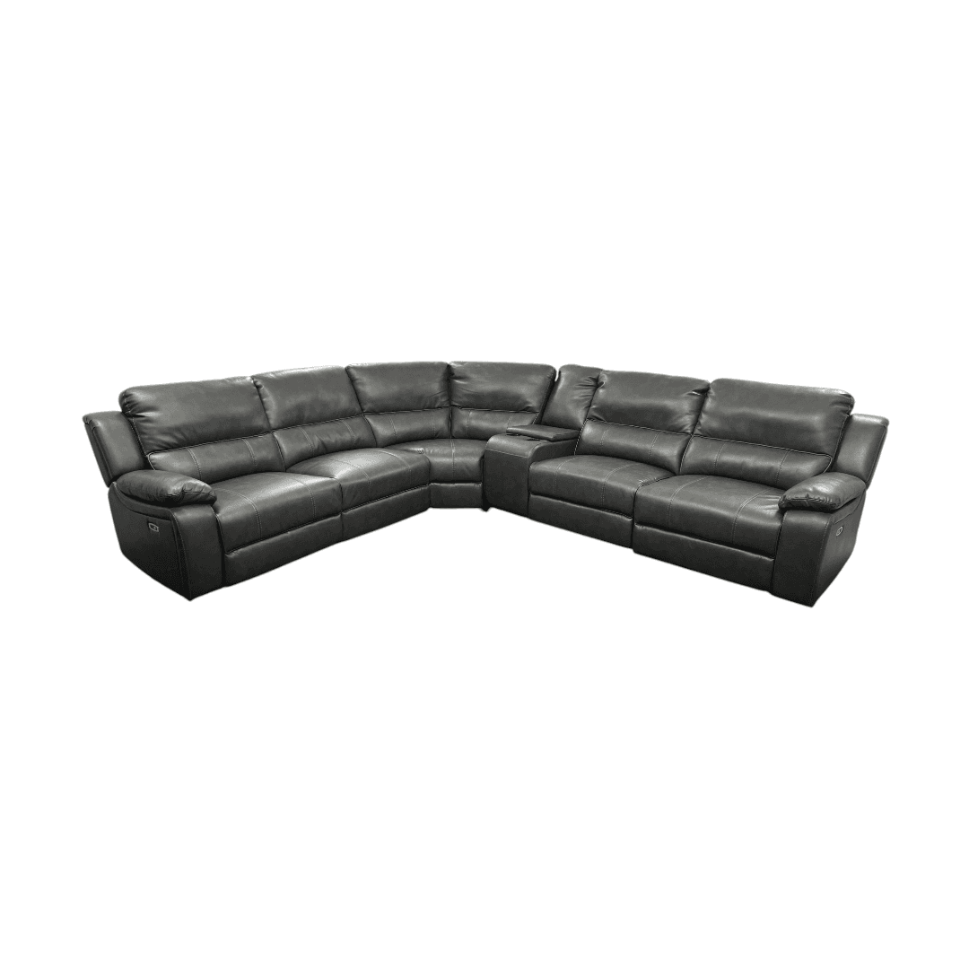 Latitude Run Jeanna Modern & Contemporary 6-Piece Modular Power Reclining Sectional Sofa with Integrated Console and USB Charging Port - Thumbnail 2