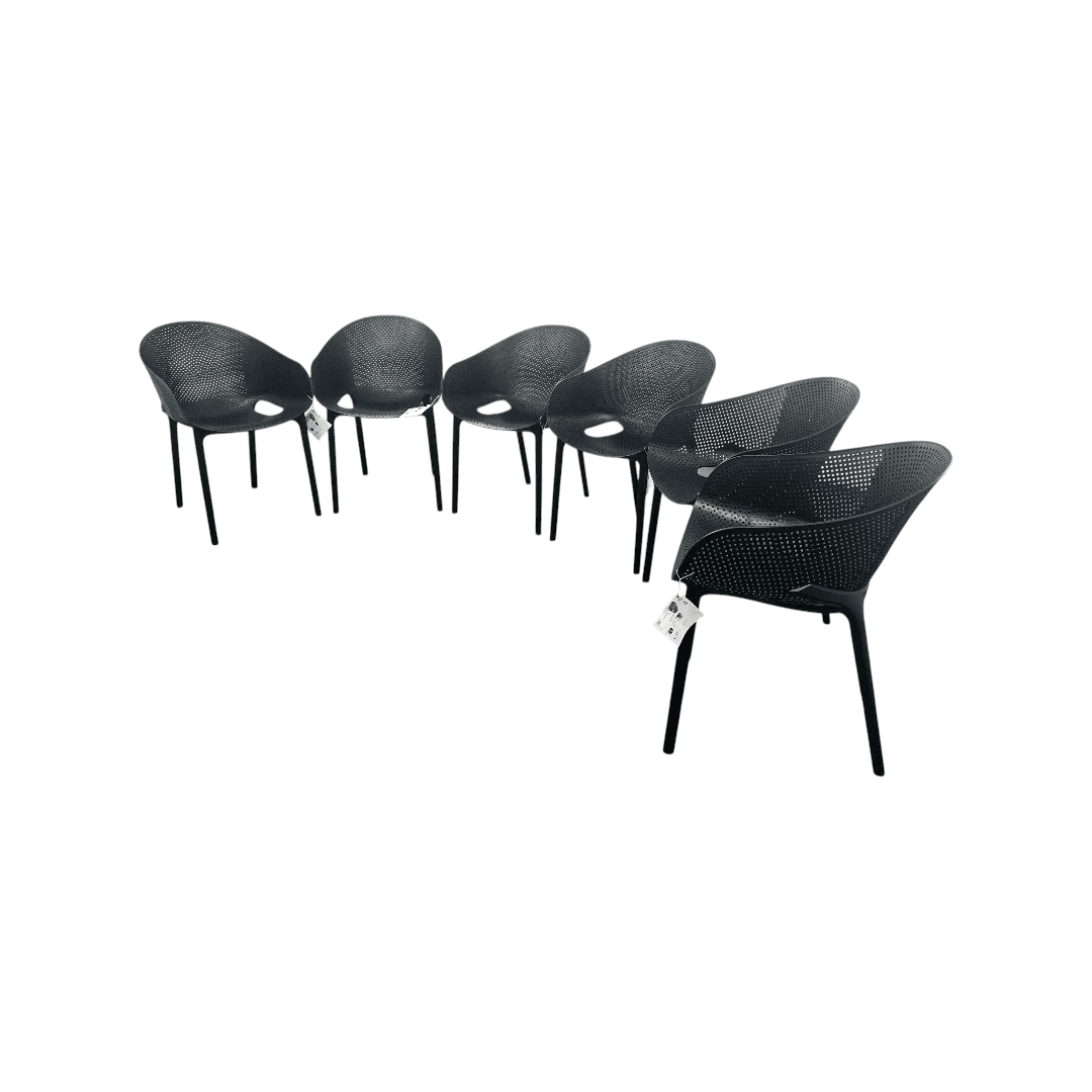 AllModern Farrah Stacking Patio Dining Armchair (Set of 6) - Thumbnail 6