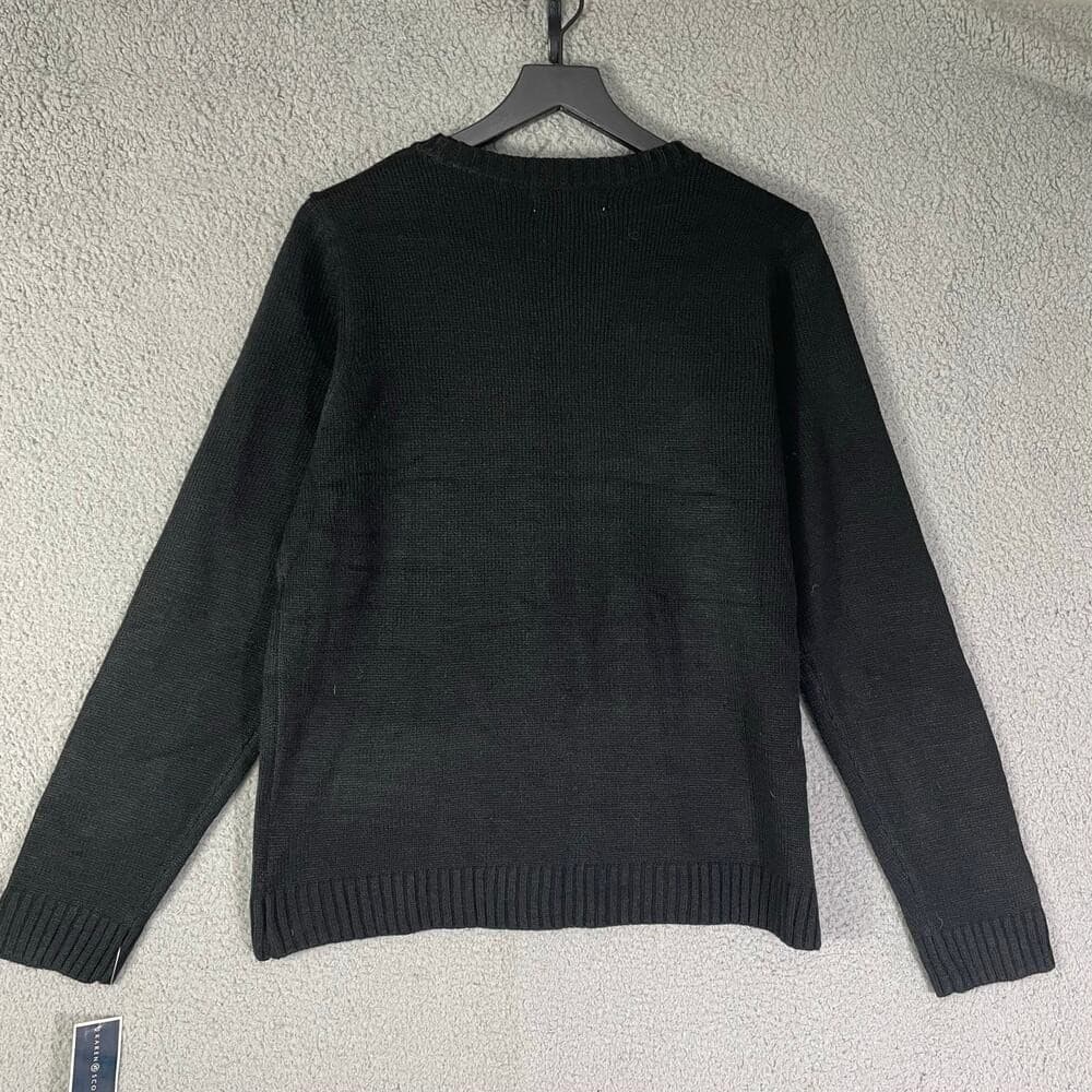 Karen Scott Black Holiday Embroidered Sweater Women's XL Christmas Pullover NWT - Thumbnail 5