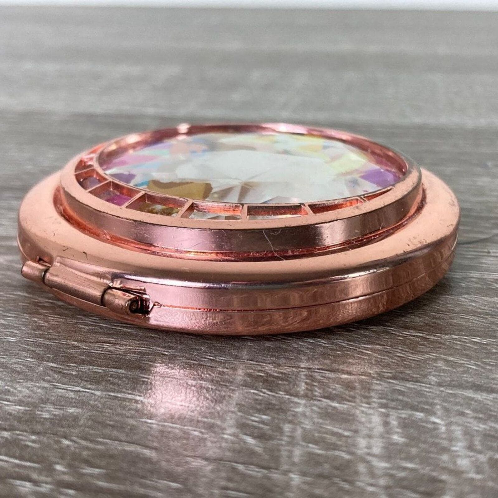 Disney Store Belle Compact Mirror 25th Anniversary Beauty Beast Art Rose Gold - Thumbnail 4