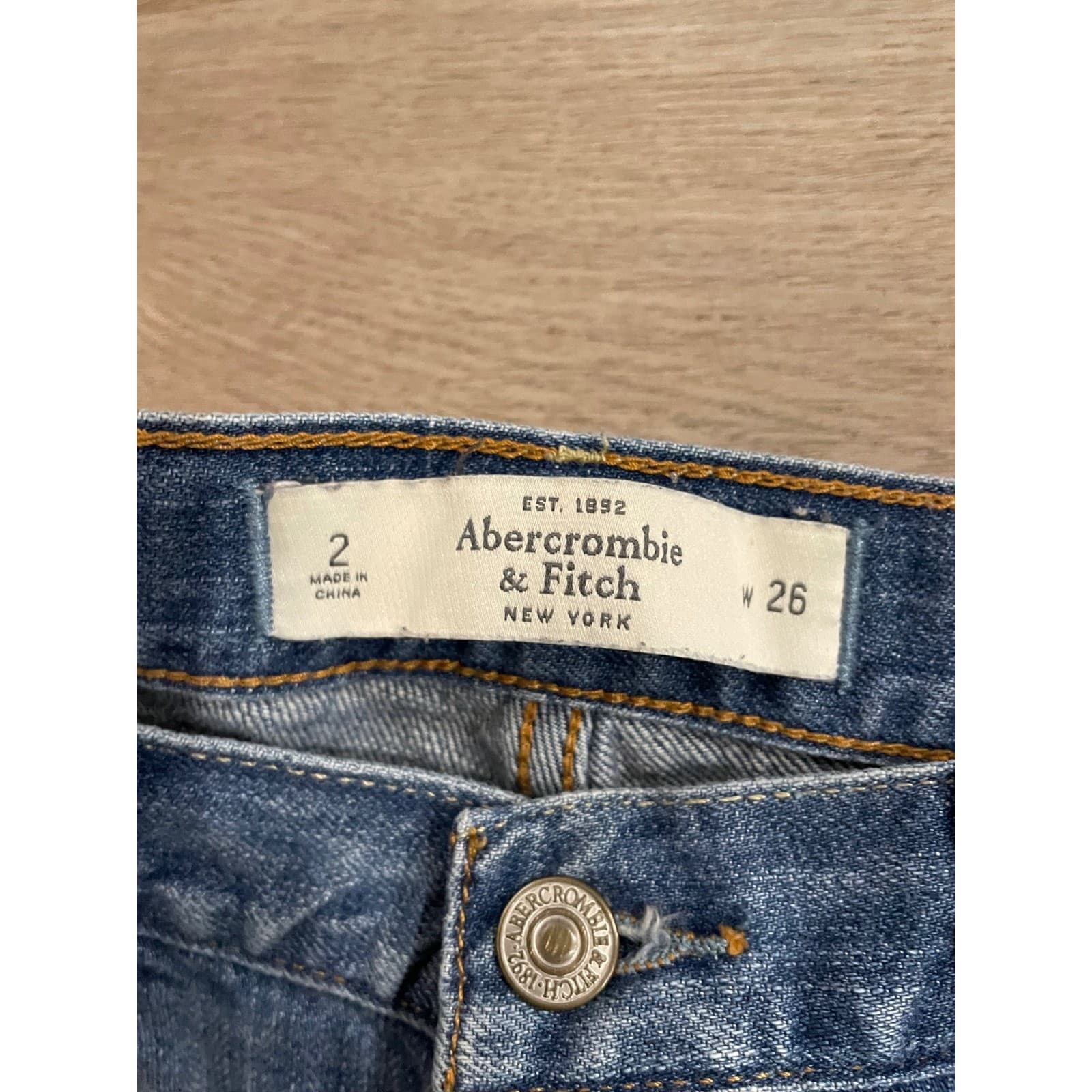 Abercrombie Fitch Denim Shorts Womens 26 Blue Distressed Cutoff Jean Shorts - Thumbnail 3