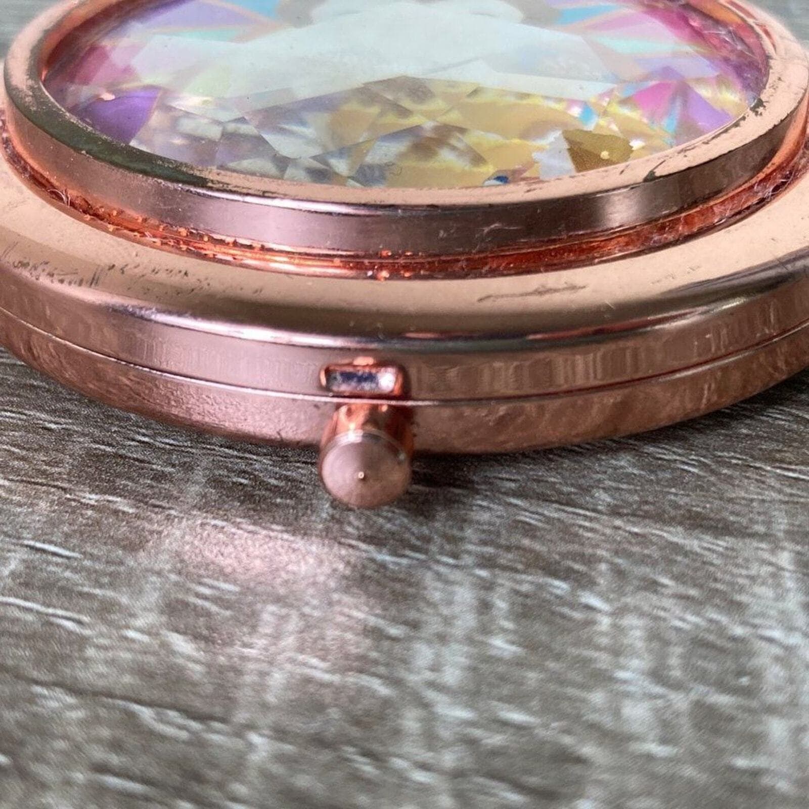 Disney Store Belle Compact Mirror 25th Anniversary Beauty Beast Art Rose Gold - Thumbnail 7
