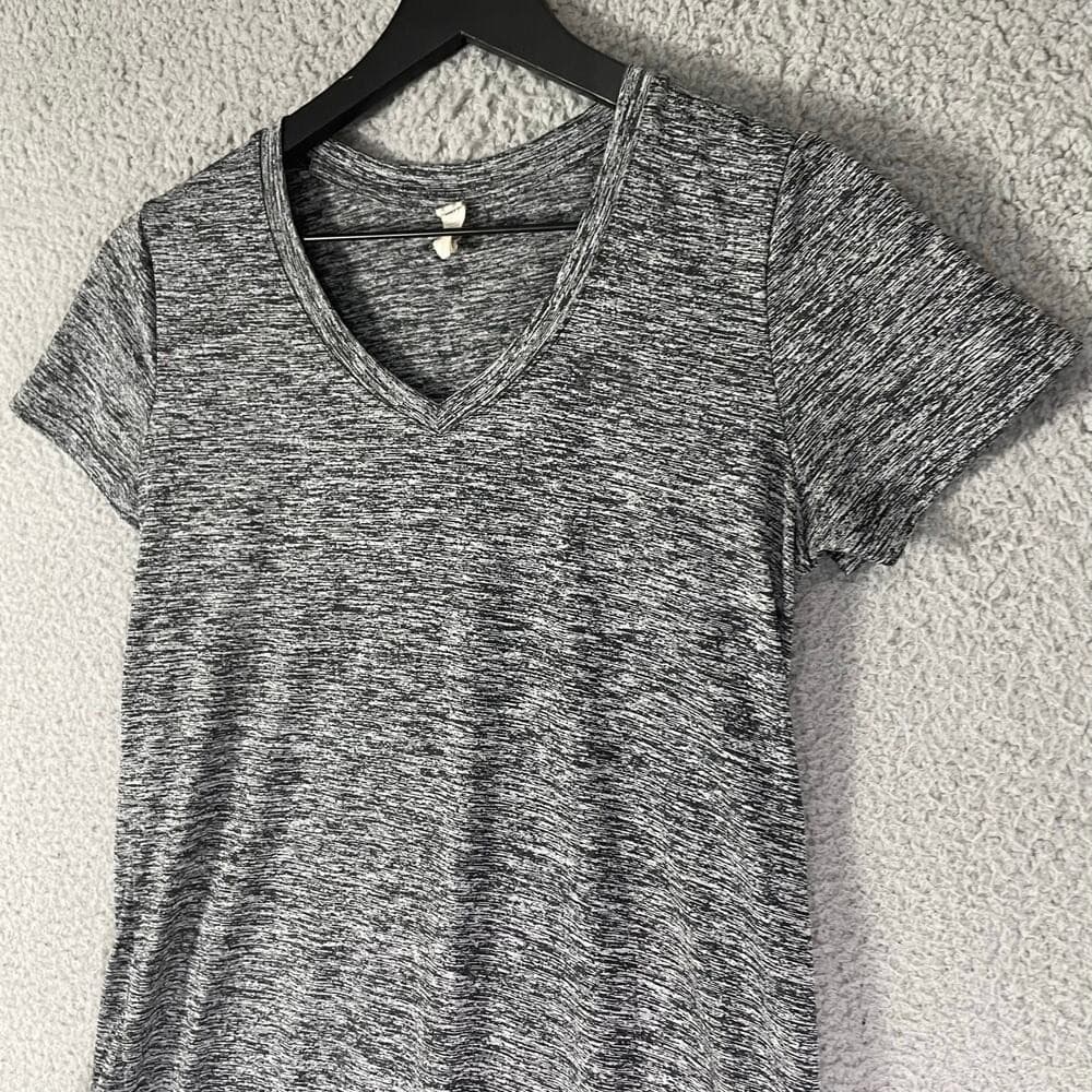 Under Armour HeatGear Heather Gray V-Neck Short Sleeve Top Athletic Shirt S - Thumbnail 8