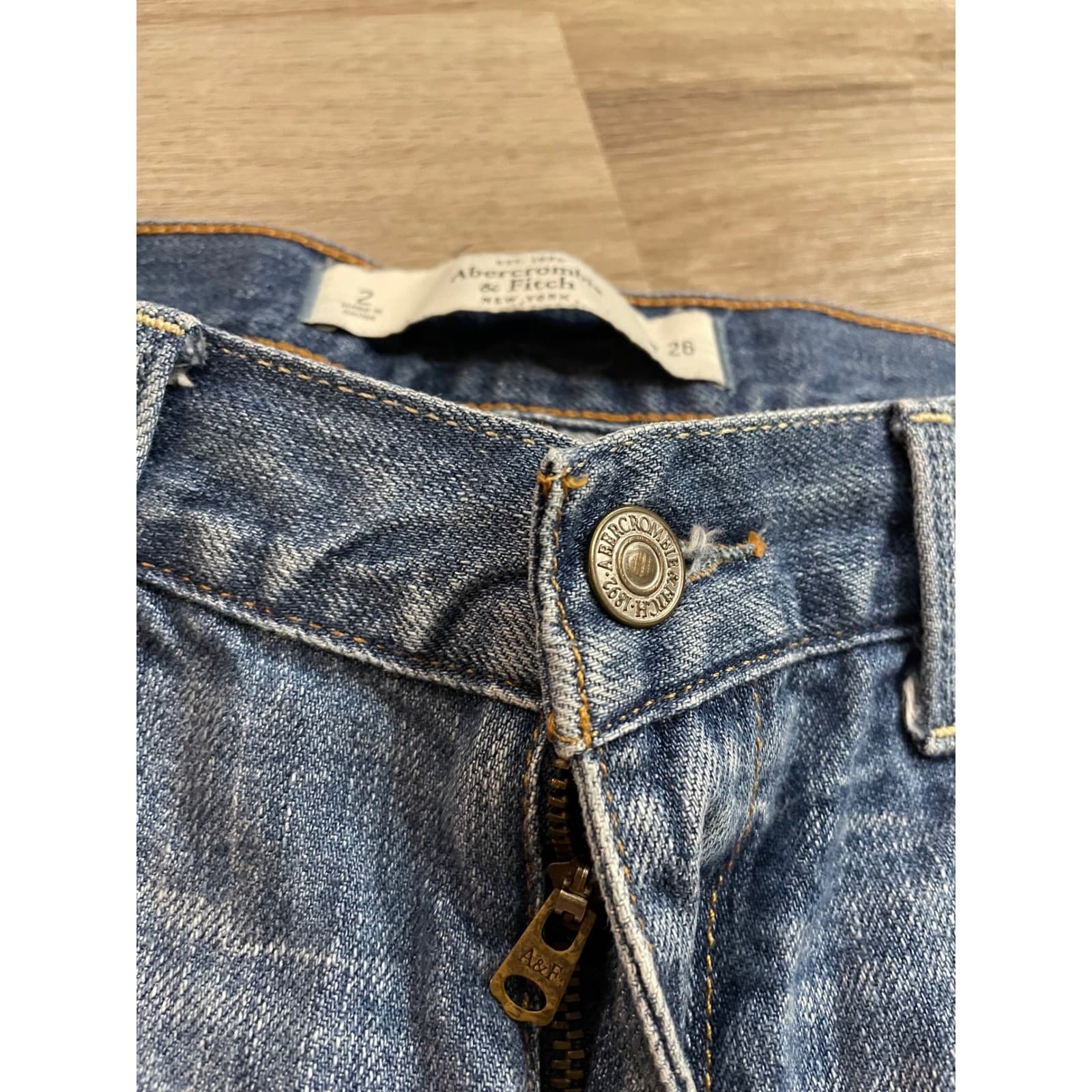 Abercrombie Fitch Denim Shorts Womens 26 Blue Distressed Cutoff Jean Shorts - Thumbnail 9