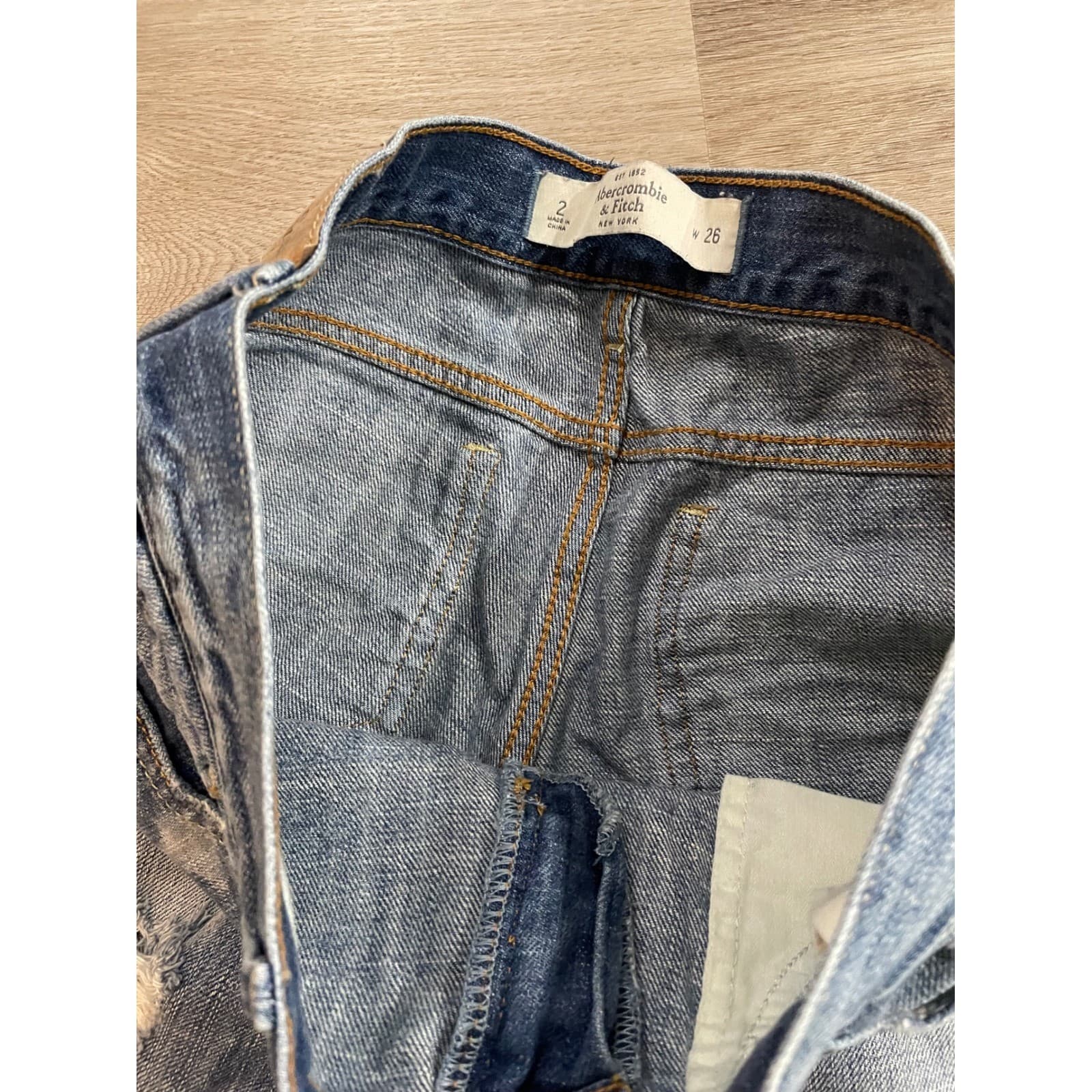 Abercrombie Fitch Denim Shorts Womens 26 Blue Distressed Cutoff Jean Shorts - Thumbnail 10