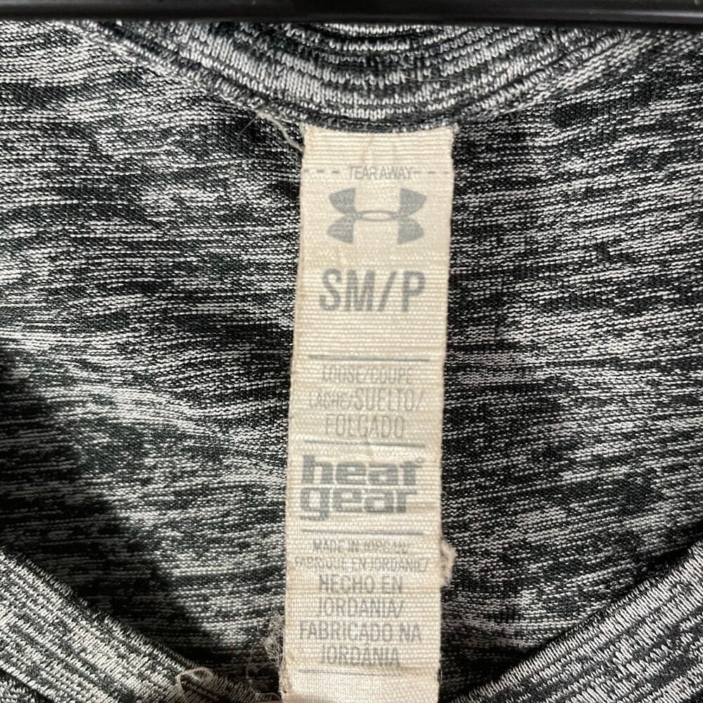 Under Armour HeatGear Heather Gray V-Neck Short Sleeve Top Athletic Shirt S - Thumbnail 5