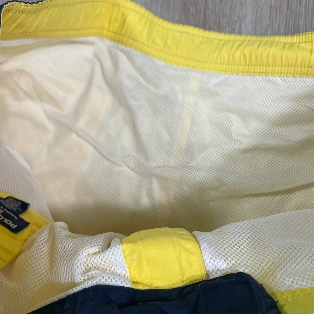 Vintage Polo Sport Ralph Lauren Swim Trunks Yellow Mesh Lined Mens L - Thumbnail 6