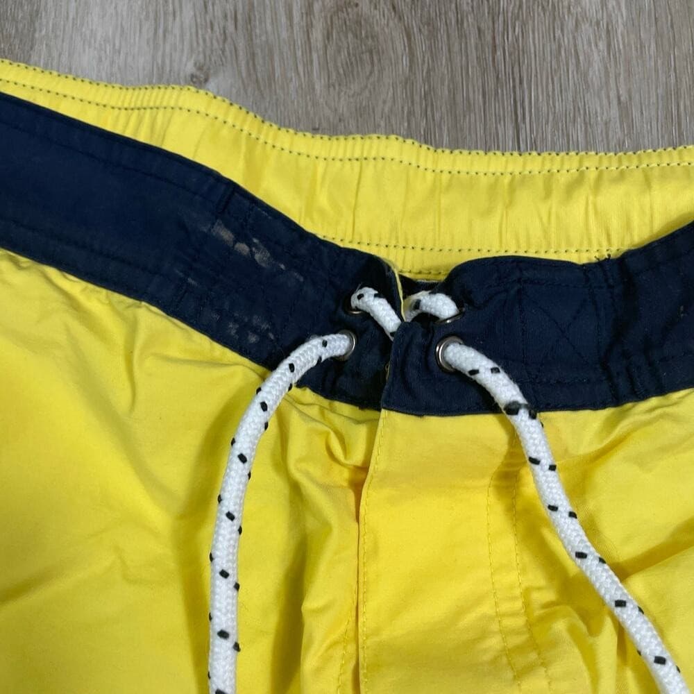 Vintage Polo Sport Ralph Lauren Swim Trunks Yellow Mesh Lined Mens L - Thumbnail 7