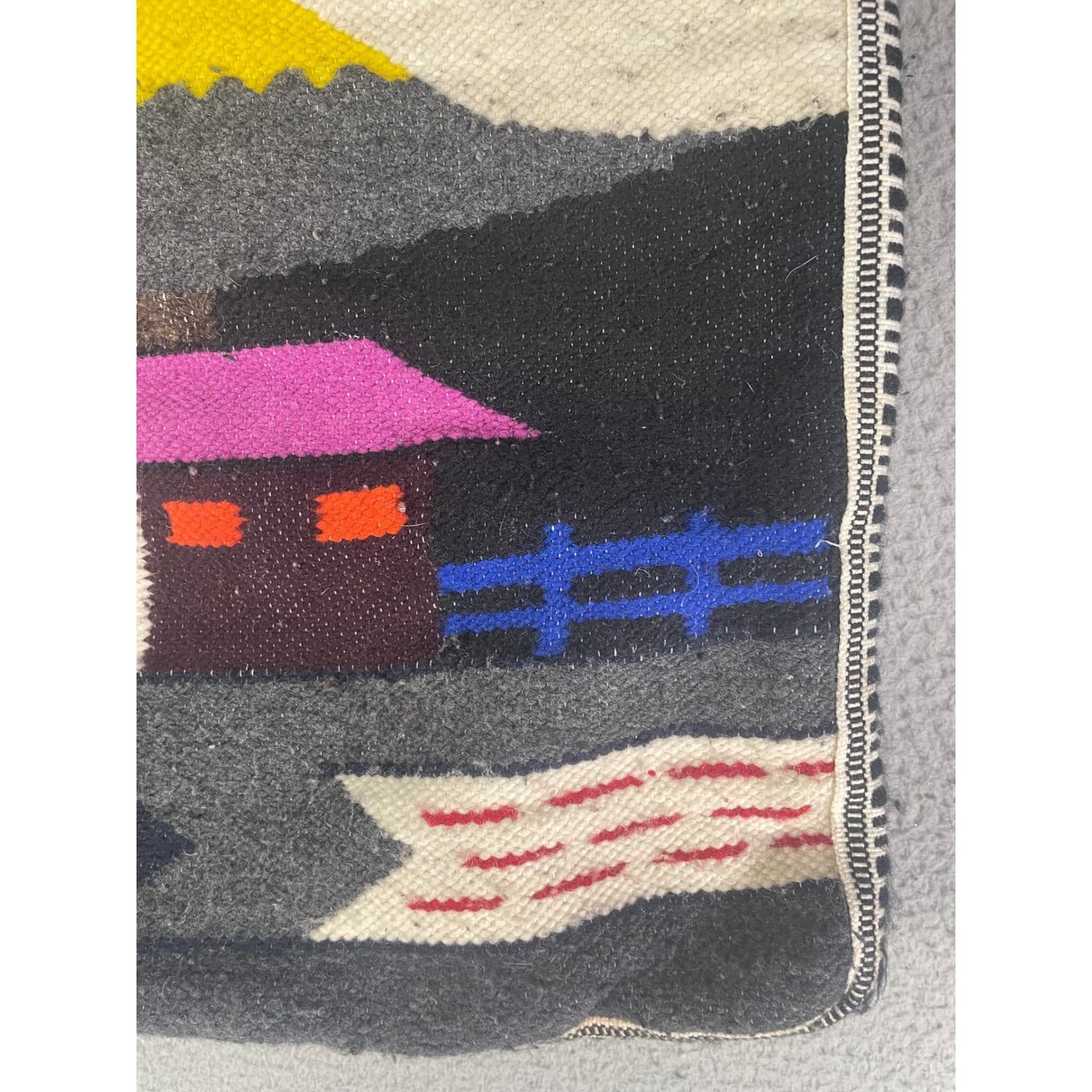 Ecuador Woven Wool Crossbody Bag Handwoven Folk Art Boho Souvenir Purse - Thumbnail 7