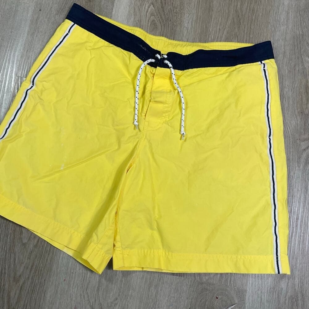 Vintage Polo Sport Ralph Lauren Swim Trunks Yellow Mesh Lined Mens L - Thumbnail 13