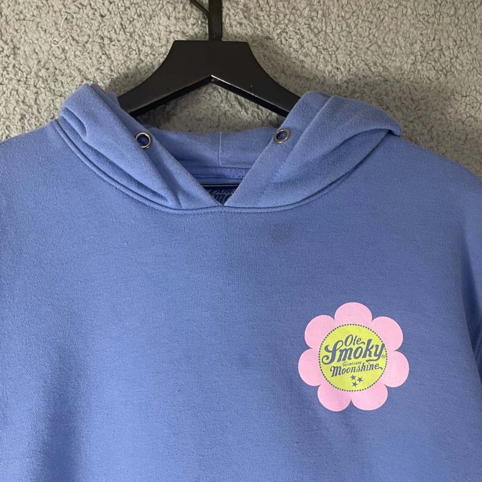 Ole Smoky Moonshine Hoodie Womens M Blue Good Vibes Tennessee Pullover Floral - Thumbnail 8