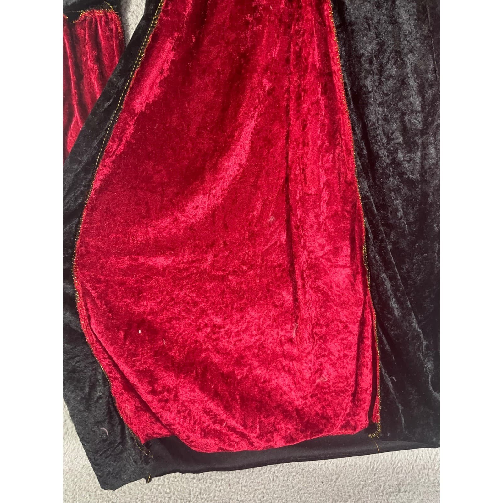 Girls Vampire Costume Dress Medium 8 10 Black Red Gothic Renaissance Halloween - Thumbnail 7