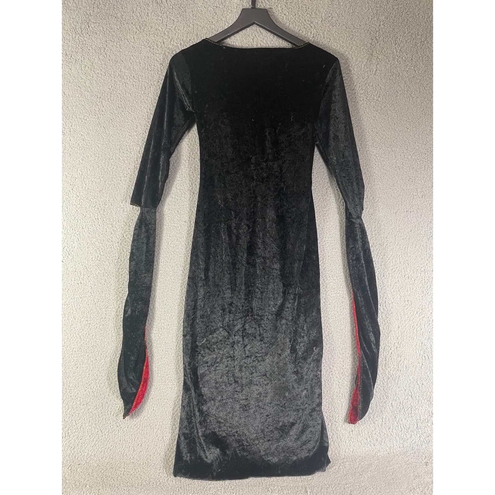 Girls Vampire Costume Dress Medium 8 10 Black Red Gothic Renaissance Halloween - Thumbnail 9