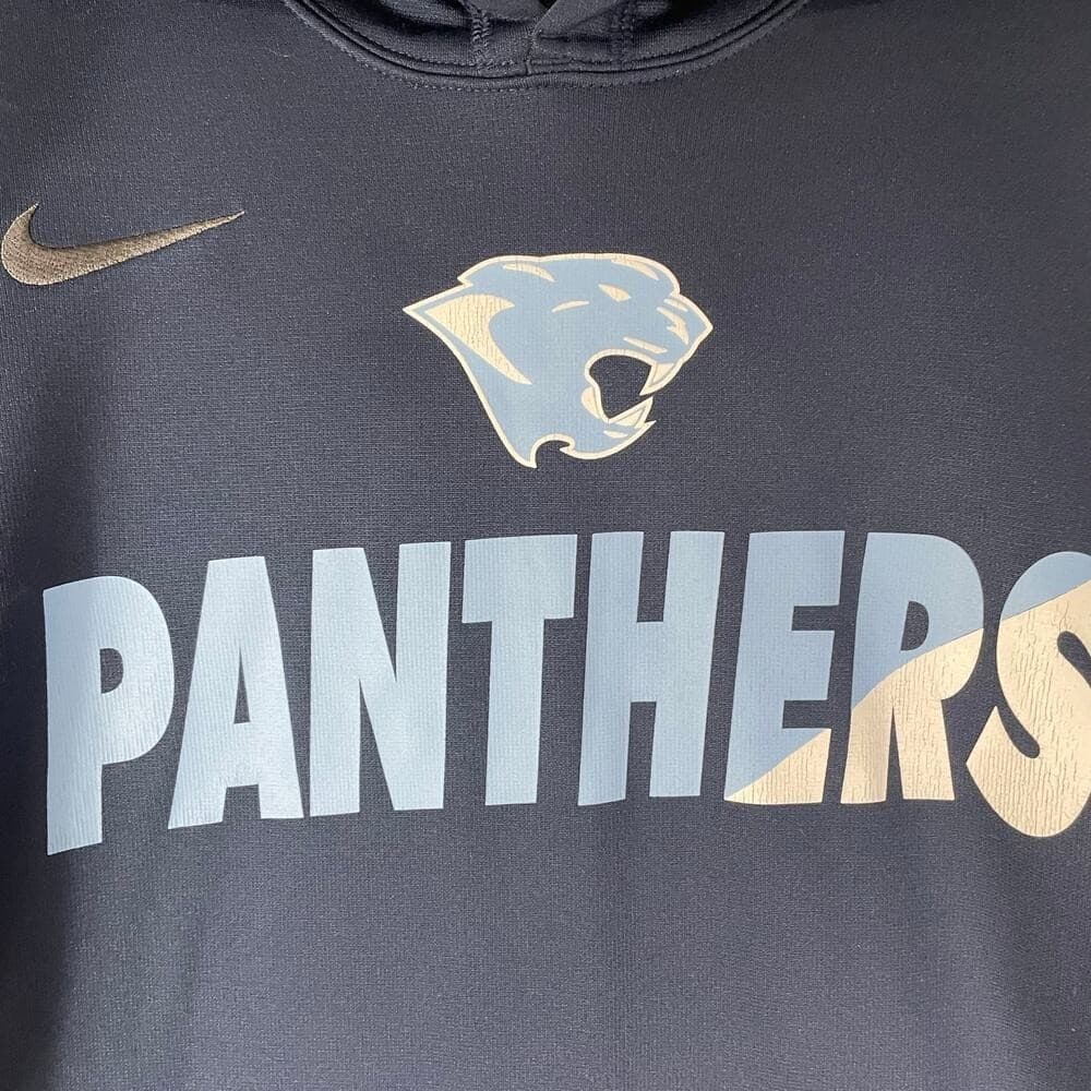 Nike Therma Fit Panthers Hoodie Mens M Blue NFL Pullover Sweatshirt - Thumbnail 7