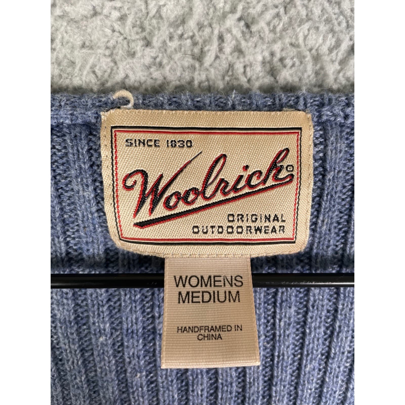 Woolrich Womens M Wool Blend Sweater Vest Zip Floral Fair Isle Cottagecore Blue - Thumbnail 3